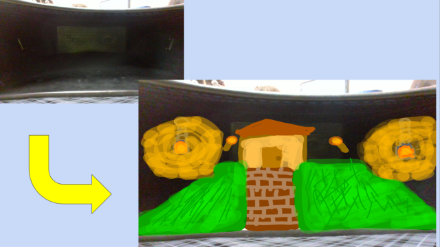 ランドセルが小人の世界に