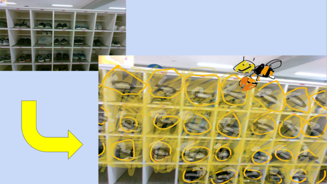 下足ロッカーが蜂の巣に