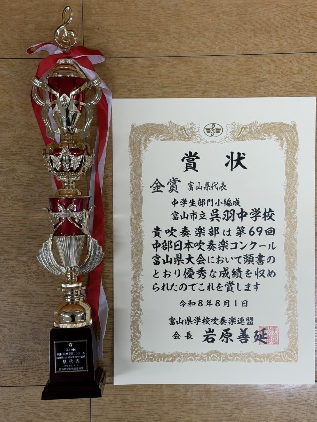 賞状とトロフィー