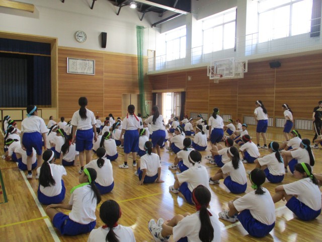 １００ｍ走の走順の確認中