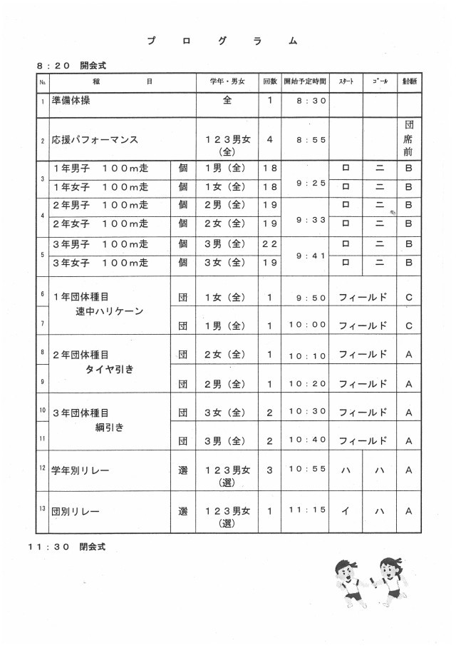 体育大会（プログラム）